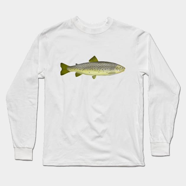 Mediterranean Trout Long Sleeve T-Shirt by FishFolkArt